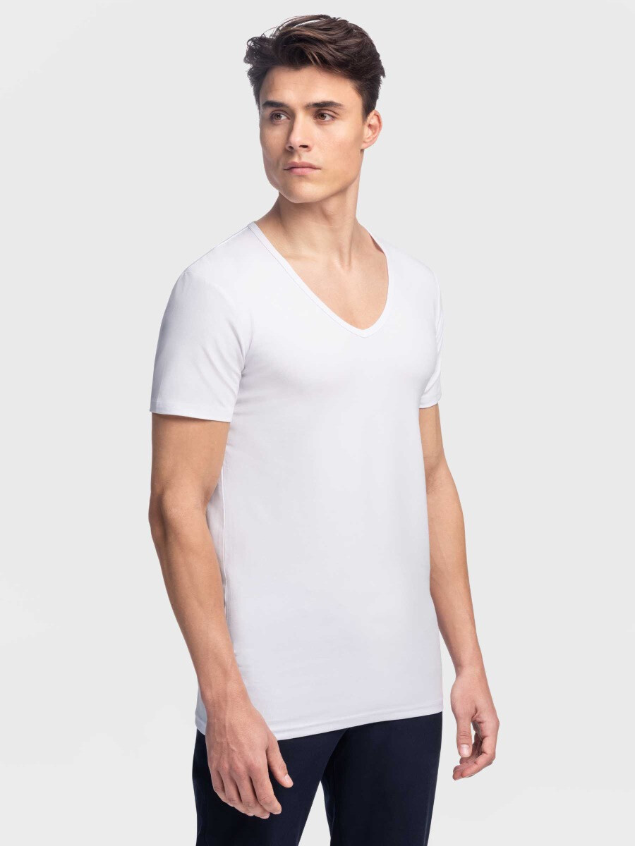 Kurve lommelygter Landmand Hong Kong T-Shirt, 2er-Pack Weiß, extra lang - Girav